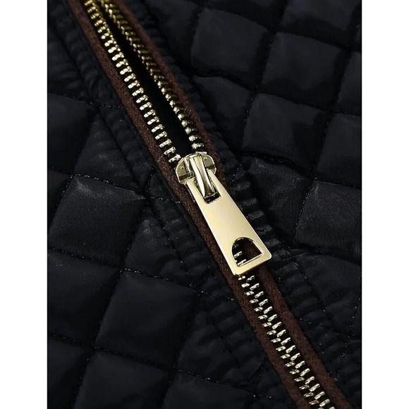 ❤️Women's Stand  Collar Lightweight Gilet Quilted Puffer Padded Zip Coat - Black - Picture 4 of 6